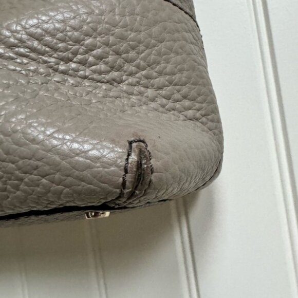 Kate Spade Grove Court Lainey Grey Pebbled Leather Satchel. 15 by 11 by 4.5 - Picture 7 of 15